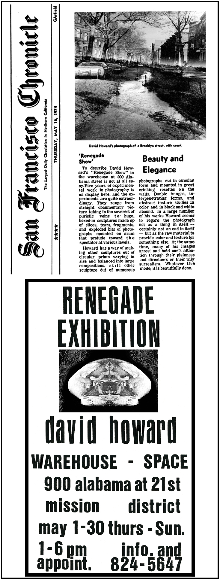 David E. T. Howard Photographer San Francisco Chronicle Review of the Renegade Exhibit and the Renagade Exhibit Poster