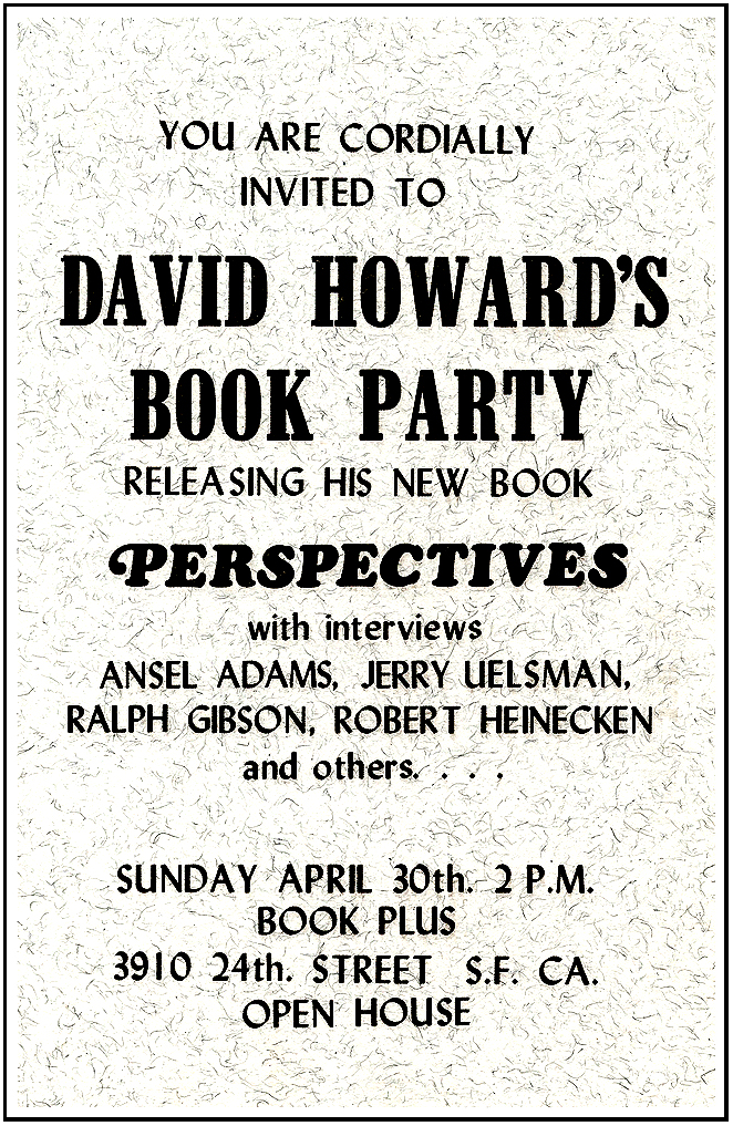 David Howard Photography Prespectives Book Party Invitation
