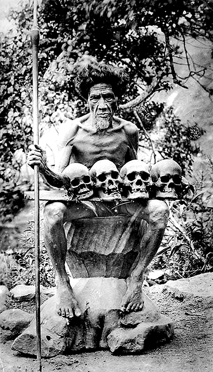 Ifugao Filipino Head Hunter and Skulls