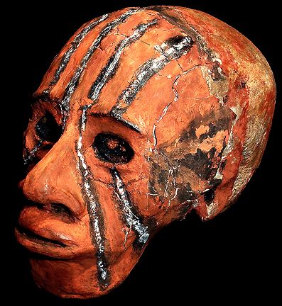 VANUATU OVERMODELED HUMAN SKULL DAVID HOWARD TRIBAL ART