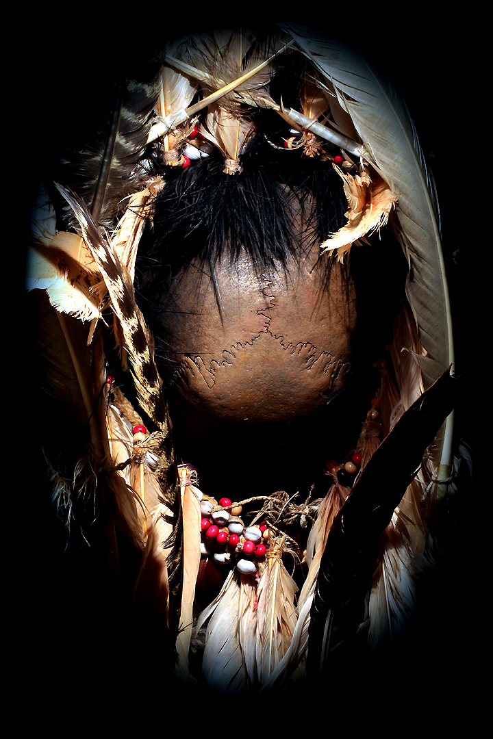 ASMAT BACK VIEW HUMAN SKULL