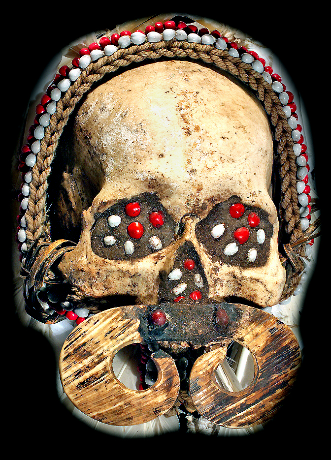 Asmat Tribe Human Ancestor Skull Dvaid Howard Tribal Art