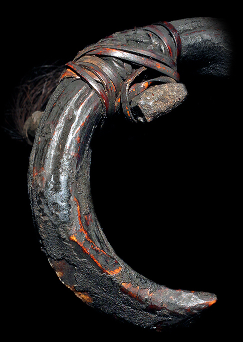 David Howard Tribal Art Detail of an Ifugao Head Hunter Warrrior's Boar Tusk Arm Band