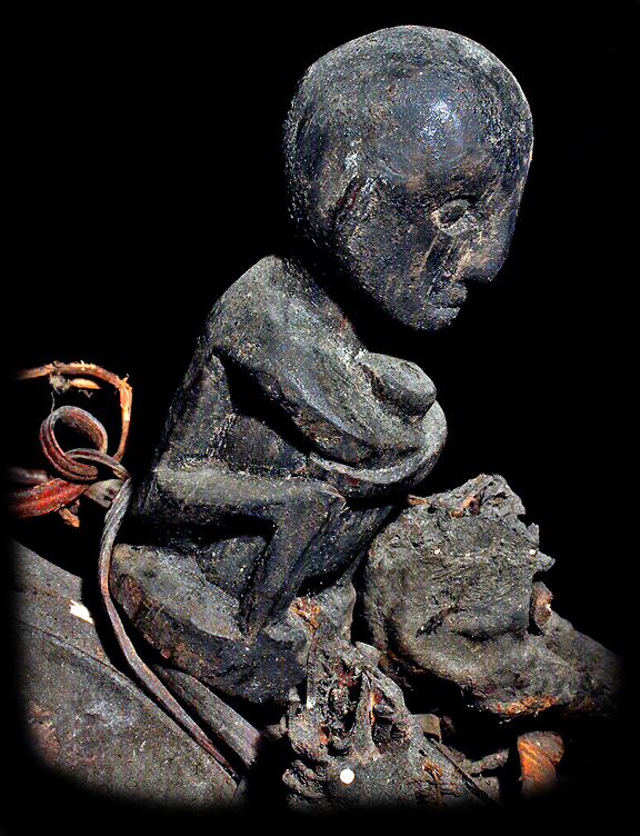 Ifugao Bulul Figure on a Boar Trophy Skull David Howard Tribal Art