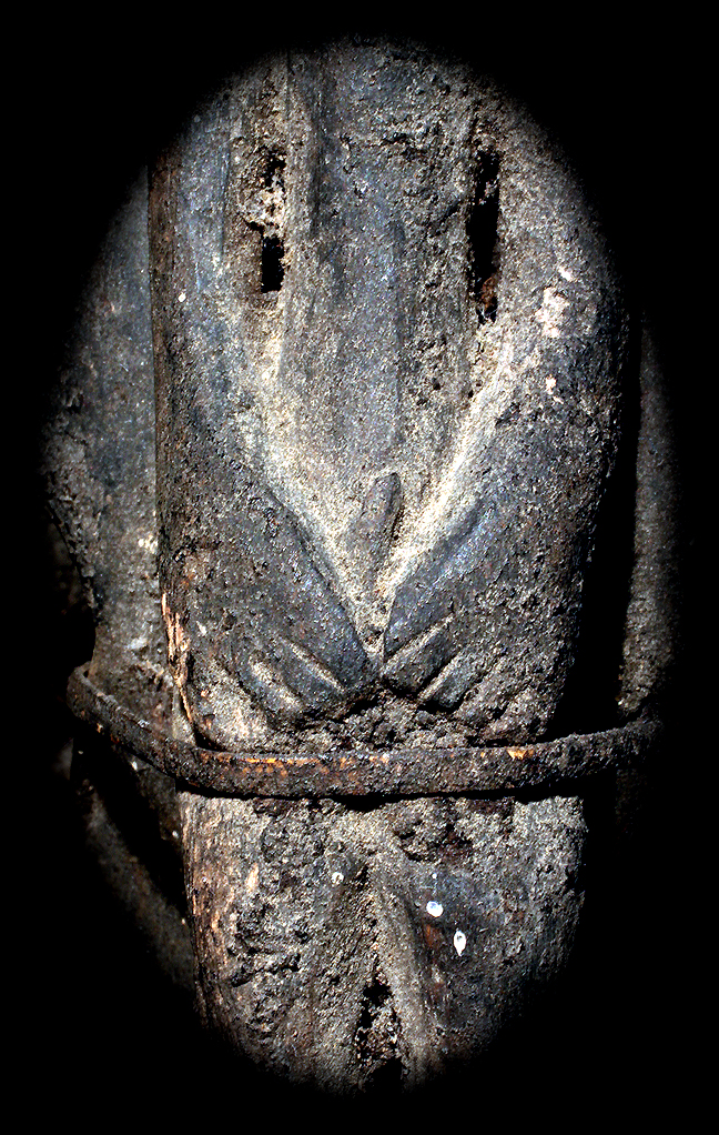 PENIS AND HANDS ON AN IFUGAO BULUL ANIMAL SKULL FETISH DAVID HOWARD TRIBAL ART