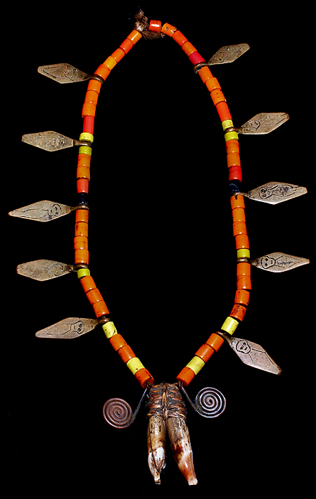 Naga Brass Pendant Bear Tooth Necklace David Howard Tribal Art