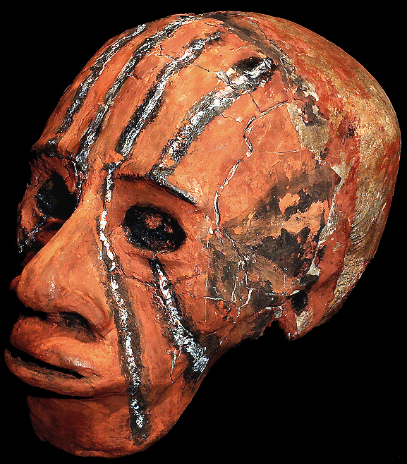 VANUATU OVERMODELED REAL HUMAN SKULL DAVID HOWARD TRIBAL ART