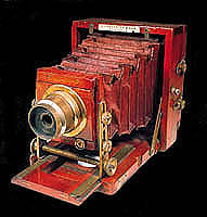 antique wooden camera